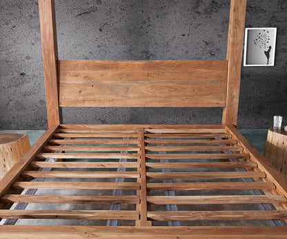 King bed made of solid acacia wood