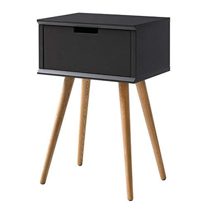 Bedside table with one drawers made of solid mango wood