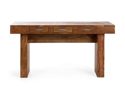 Console table with three drawers made of solid sheesham wood