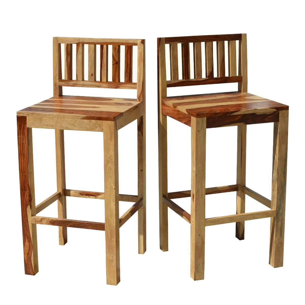 Bar chair set of two made of solid sheesham wood