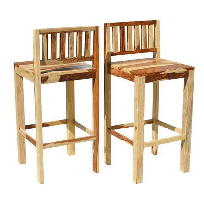 Bar chair set of two made of solid sheesham wood
