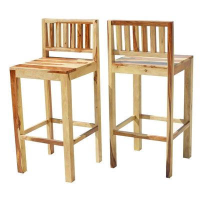 Bar chair set of two made of solid sheesham wood