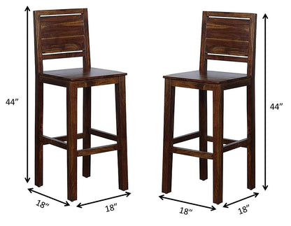 Bar chair (set of two) made of solid sheesham wood