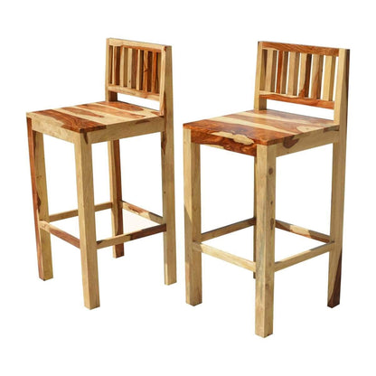 Bar chair set of two made of solid sheesham wood