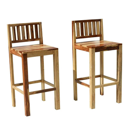 Bar chair set of two made of solid sheesham wood