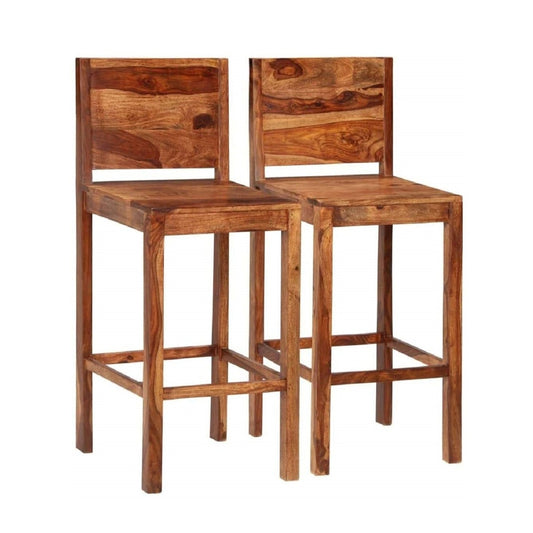 Bar chair (set of two) made of solid sheesham wood