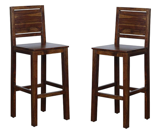 Bar chair (set of two) made of solid sheesham wood