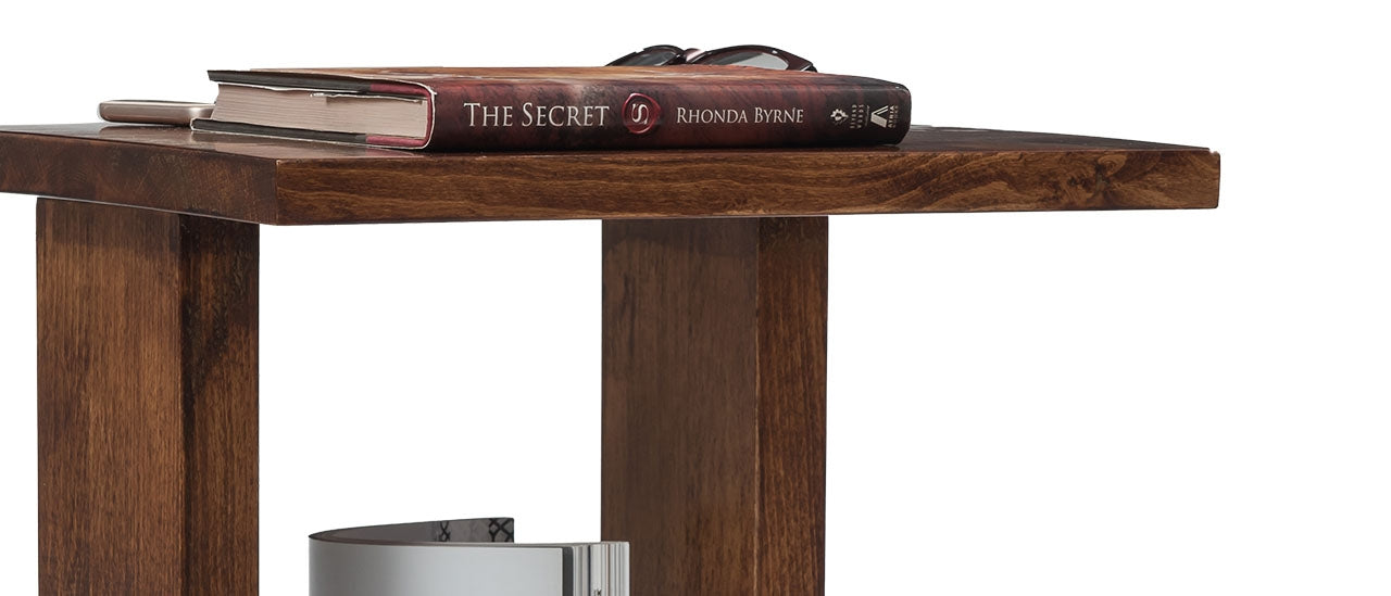 Side table made of solid acacia wood