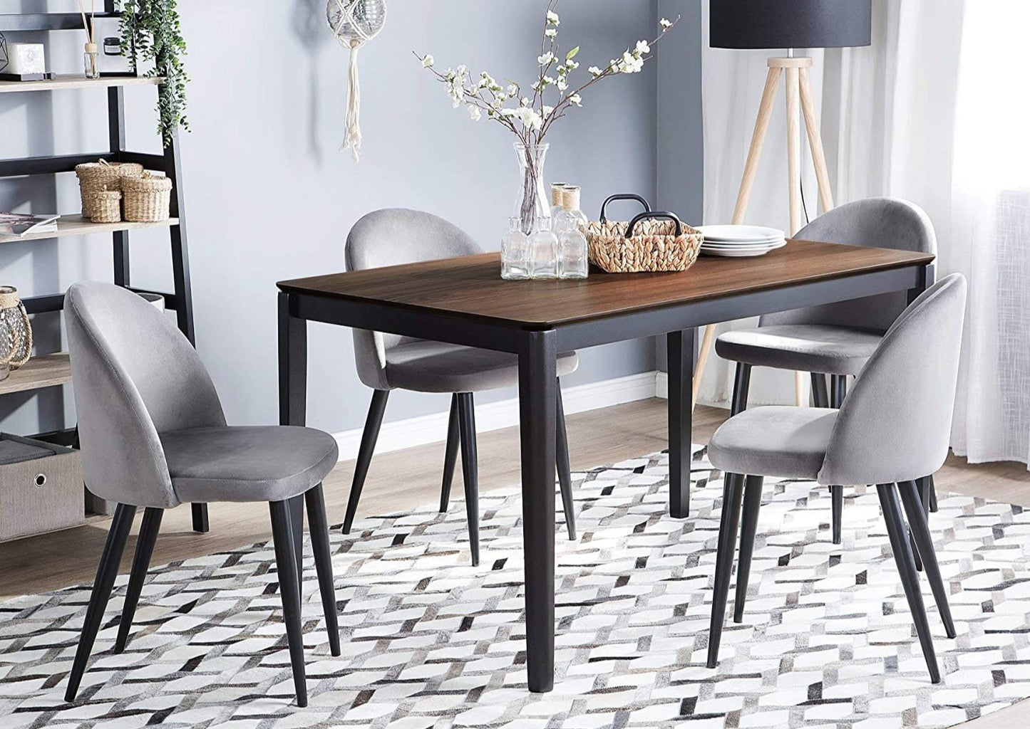 Four seater dining table made of solid acacia wood