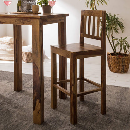 Bar table set with two chairs made of solid sheesham wood