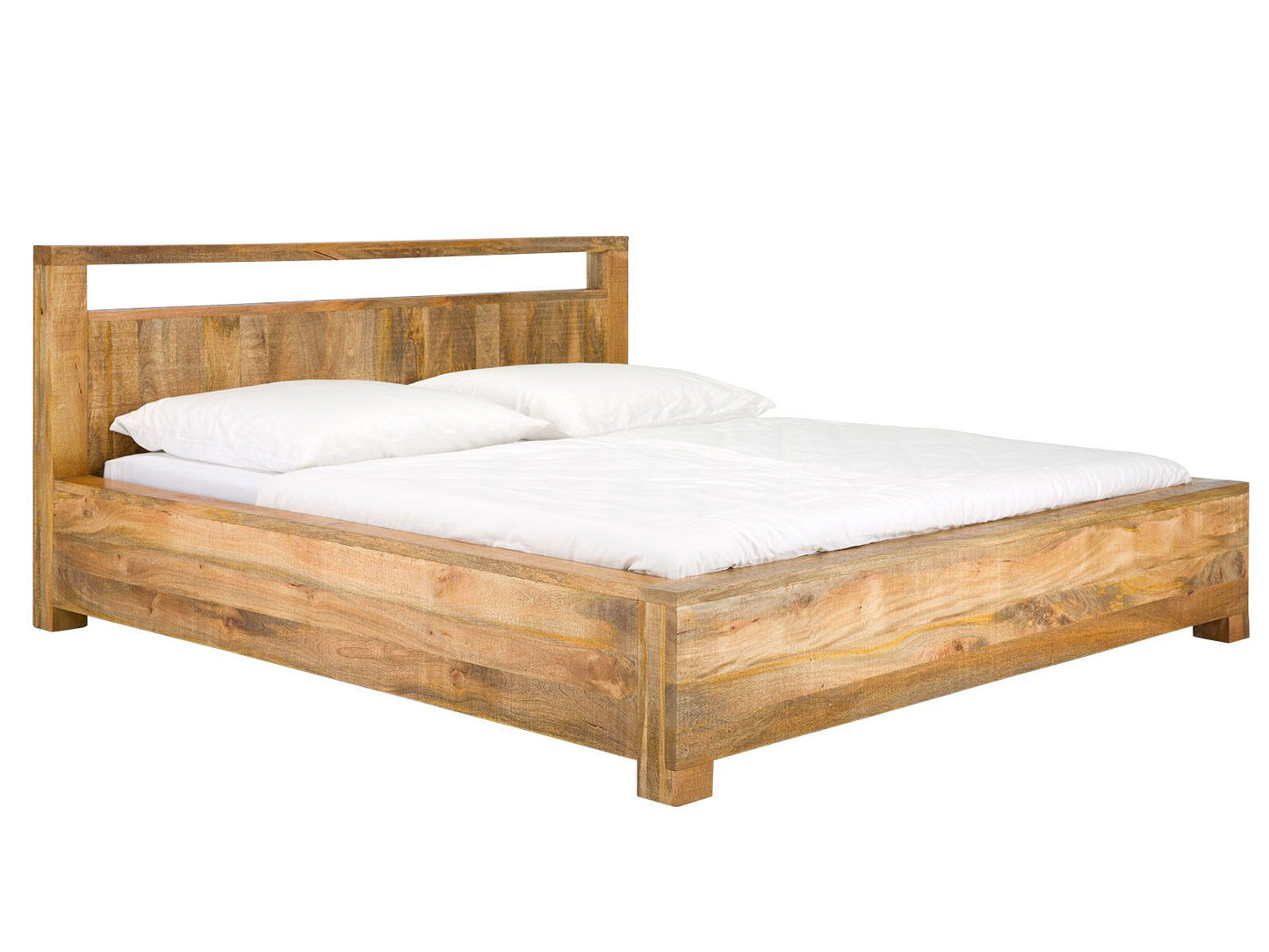 King bed made of solid mango wood