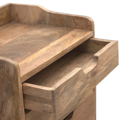 Bedside table with three drawers made of solid mango wood