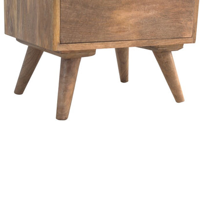 Bedside table with three drawers made of solid mango wood