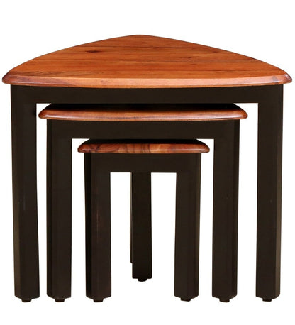 Side table set of three made of solid sheesham wood